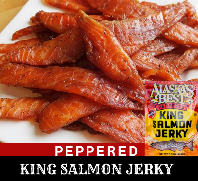 WILD KING SALMON JERKY PEPPERED 3 OZ.